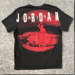 Nike Air Jordan T-shirt Mens XL National Basketball League Jumpingman Black Red